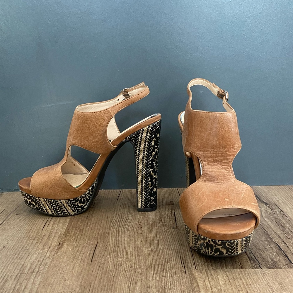Jessica Simpson leather block heels